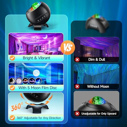 One Fire Northern Lights Projector Galaxy 7-15 Year Old Boy Birthday Gifts - color: Black