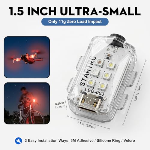 (2pcs) Drone Strobe Light, Anti-Collision LED Signal Light for Drones, Night Flying Visibility Drone LED Light - size: 2pcs