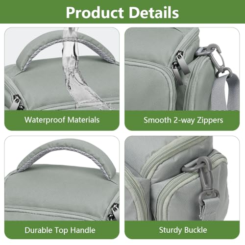 Ainiv DSLR Camera Bag, Large Waterproof Anti-Shock SLR Camera Case, Grey - color: Grey
