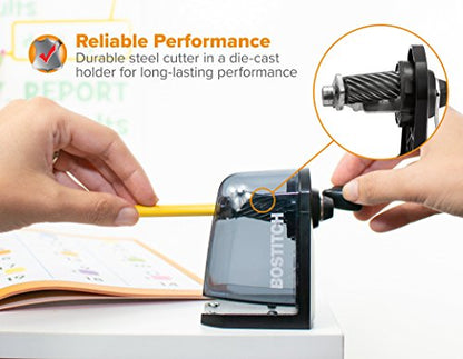 Bostitch Office Multi-Mount Manual Pencil Sharpener, Vacuum Mount or Screw Mount, Black (MPS2-BLK) - color: Black, size: Pack of 1