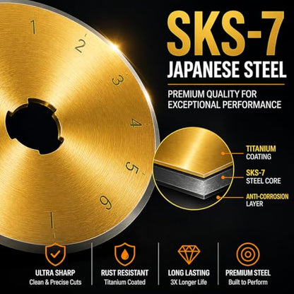 SKS-7 Titanium Coated 40 Packs 45mm Rotary Cutter Blades - color: 45MM 50PCS