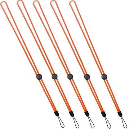 YOUOWO 5Pack Orange Lanyards Lightweight Circular Adjustable with Button - color: Orange