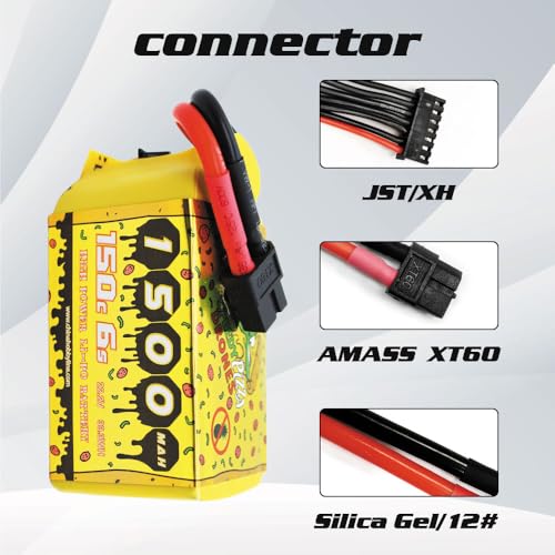 CNHL Speedy Pizza 1500mAh 6S Lipo Battery 22.2V 150C XT60 Plug (2 Packs)