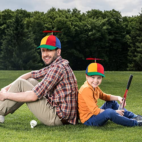 Sintege Propeller Hat Nerd Silly Twirly Cap Helicopter Cap with Spinner and Adjustable Bowtie for Costumes - color: Red