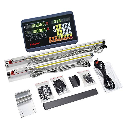 FASTTOBUY 2 Axis DRO Digital Readout 0-1000mm Travel Length 5um Precision Linear Glass Scale for CNC Milling Lathe EMD Machine (Customized Size) - size: Customized Size