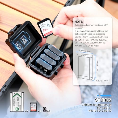 JJC DB-110 NP-BX1 Small Camera Battery Case Holder for Ricoh Sony Olympus - size: For Camera Battery x4