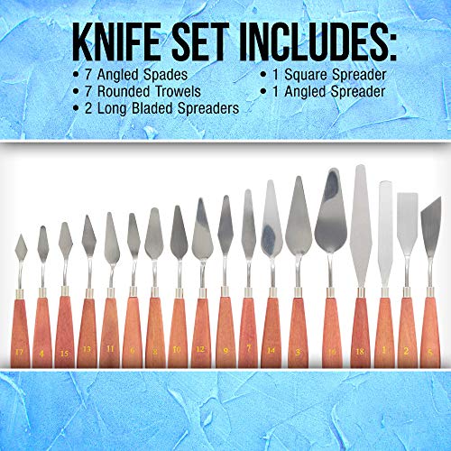 U.S. Art Supply 18-Piece Stainless Steel Palette Knife Set
