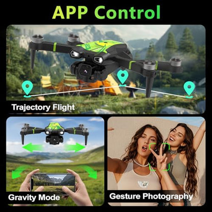 M18 1080P Mini Drone with Brushless Motor Foldable RC Quadcopter for Adults Optical Flow Positioning Headless Mode