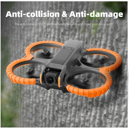 Avata 2 Propeller Guard Protector, Anti-Collision Prop Bumper Silicone Protective Cover Ring for DJI Avata 2 Accessories - color: Black