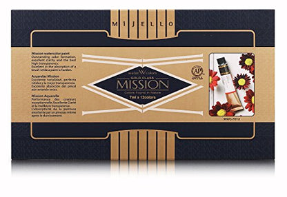 Mijello Mission Gold Water Color MWC-7012, 7ml x 12 Colors