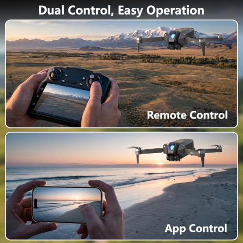GPS Drone with 1080P Camera for Adults, Drone with 4.5″LCD Screen Remote - color: Black