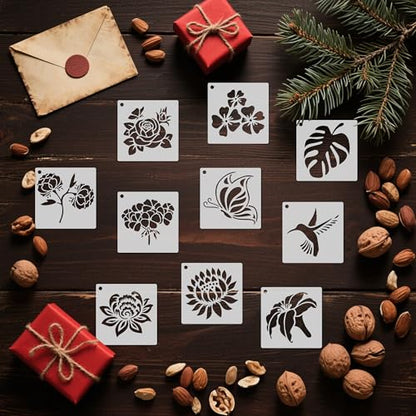 60Pcs Flower Stencils for Painting, Reusable Floral Template - style: Flower B