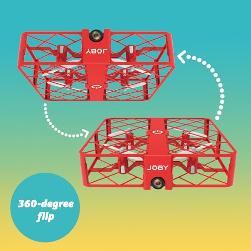 JOBY Fly X, Mini Drone with HD Camera, Enclosed Propellers Guard, 6-Axis GYRO, Emergency Landing, 360° flip, Up to 100 ft, 2 Batteries, compatible iPhone/Android, Fun Toys Gifts for Beginners (Drone)