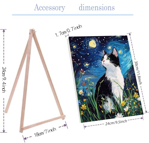 4 Pack Black Cat Paint by Numbers Kit for Adults Beginner with Framed - color: Paint by Number-4pack-17