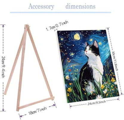 4 Pack Black Cat Paint by Numbers Kit for Adults Beginner with Framed - color: Paint by Number-4pack-17