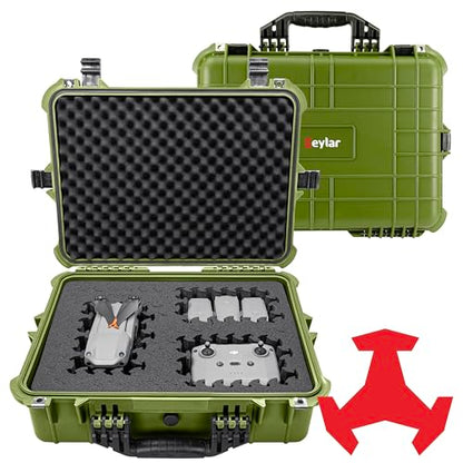 Eylar 20" Large Hard Case Equipped With Ragar Reconfigurable & Reusable XP Crosslinked Foam Insert, Waterproof, Shockproof For Equipment, Drones And Cameras (2 Ragar Layers) (Green)