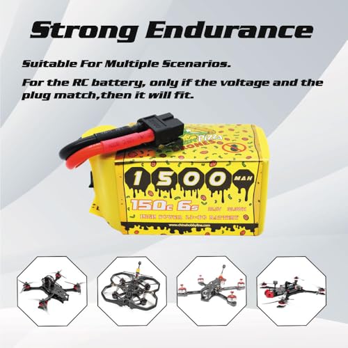 CNHL Speedy Pizza 1500mAh 6S Lipo Battery 22.2V 150C XT60 Plug (2 Packs)
