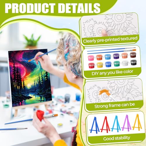 Blosssound 24 Pack Flower Scenery Pre Drawn Canvas to Paint Panels - style: Flower Scenery