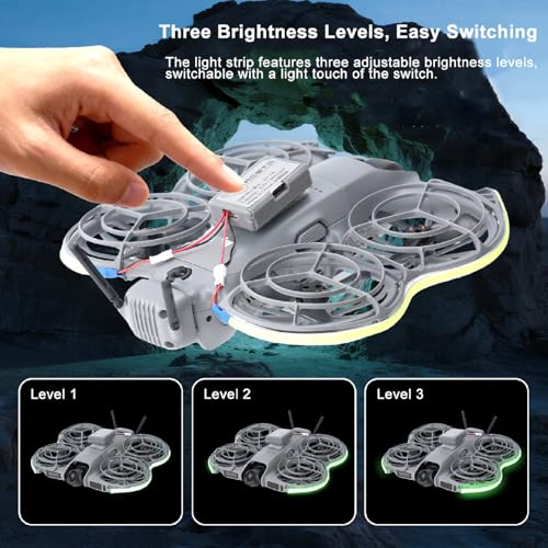 Waterproof Brightness-Adjustable Light Strip for DJI Neo2 Rechargeable LED Night Flight Lamp Belt Drones Accessories Enhanced Visibility with Vibrant Colors (Blue) - color: Blue