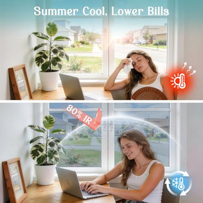 Haton Window Tint for Home, One Way Film, Silver 29.5" x 78.7" - color: Silver Silver, size: 29.5" x 78.7"