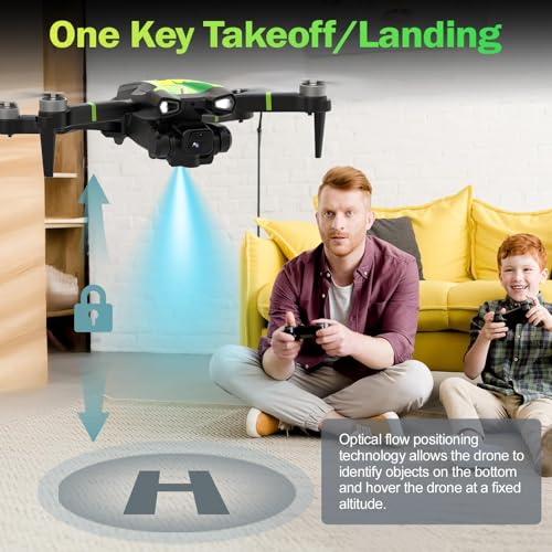 M18 1080P Mini Drone with Brushless Motor Foldable RC Quadcopter for Adults Optical Flow Positioning Headless Mode