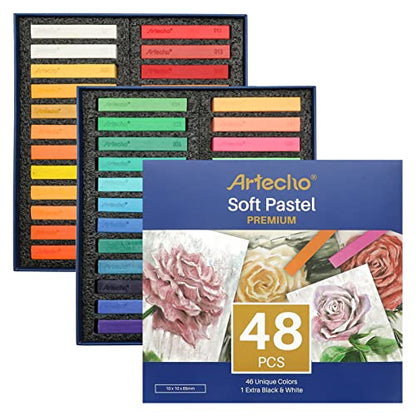 Artecho 48pcs Soft Pastels, 46 Colors - style: 48 colors long