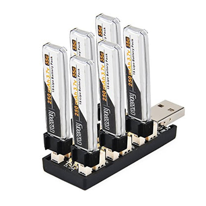 1S LiPo Battery USB Charger 3.7V/4.20V 6-Channel for Tiny Whoop