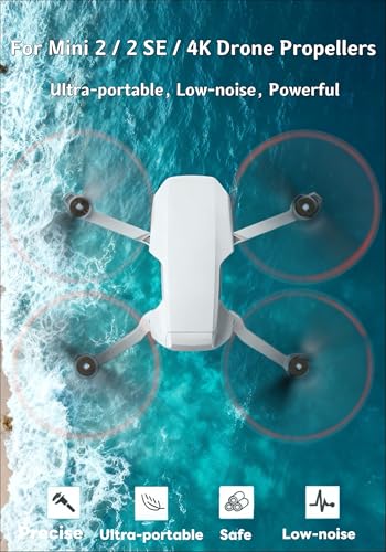 8Pcs Low-Noise Quick-Release Propellers for DJI Mini 2 / Mini 2 SE/Mini 4K Drone, Full Replacement Kit with Screws & Screwdriver, Stable Flight & Easy Installation Spare Parts