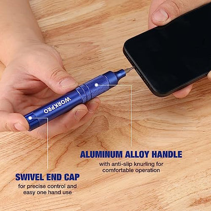 WORKPRO 24 in 1 Multi Bit Mini Screwdriver Set Magnetic, Blue - color: Blue