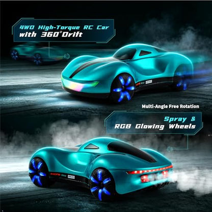 AEROQUEST Gesture Sensing RC Stunt Car with Display Garage - color: Meteor Supercar Blue