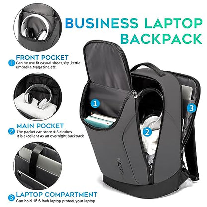 BANGE Business Commute Backpack Waterproof fit 15.6 Inch Commute backpack,Travel Durable Backpack - color: Grey(no Charge Port)