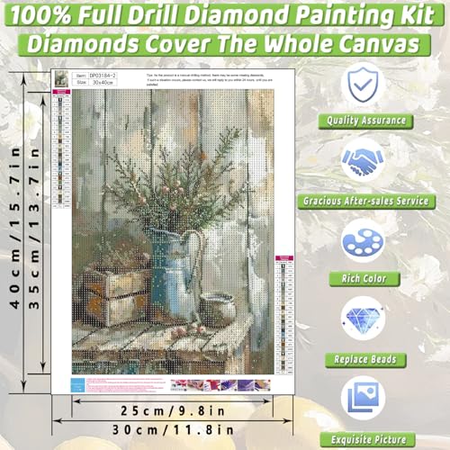 3 Pack Vase Diamond Art Kits for Adults Diamond Painting Kit for Beginner - color: DP03184