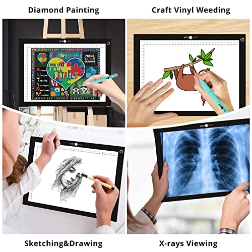 HTVRONT Portable A4 Led Bright Light Pad, Ultra-Thin & Adjustable Light