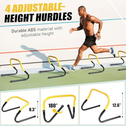 BORNEW 2 Pack Agility Ladder, Soccer Speed Training Equipment Set - color: 1.Yellow