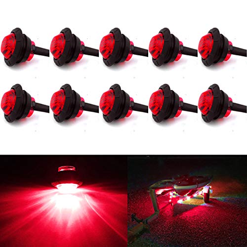 KEING 10 Pack Waterproof Marine Boat LED Lights, LED Underwater Lighting, Utility Led Interior Lights Navigation Lights Deck Courtesy Lights 12V for Yacht Boat Fishing Pontoon Sailboat Kayak (Red) - color: Red 10
