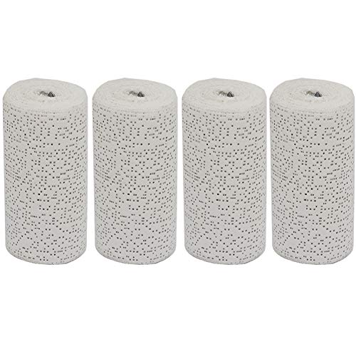 Fermus 4 Pack White Plaster Cloth Gauze Bandage, 4 Rolls, Each 6in x 15ft