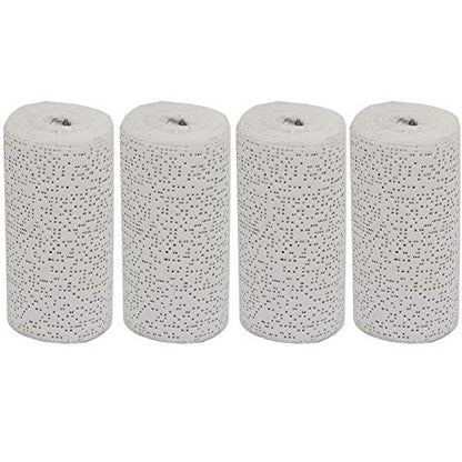 Fermus 4 Pack White Plaster Cloth Gauze Bandage, 4 Rolls, Each 6in x 15ft