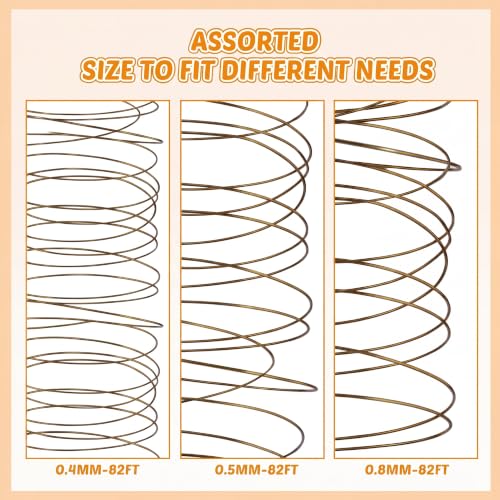Funrous 5 Rolls Copper Wire 18 20 22 24 26 Gauge with Pliers,Ancient Cyan - color: Cyan