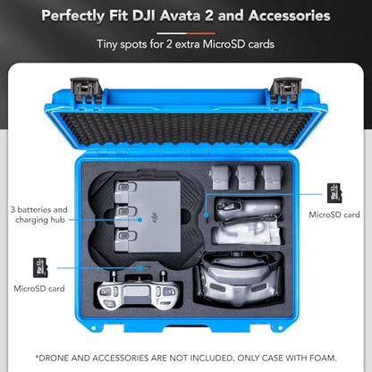 Lykus Titan AT200 Hard Case for DJI Avata 2,Goggles 3(NOT N3),FPV/Motion RC - color: Blue