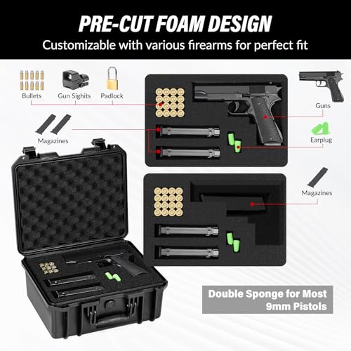 SEKKVY Gun Case for Handguns, Pistol Case Hard Shell - color: 1-Pistol Case,Black