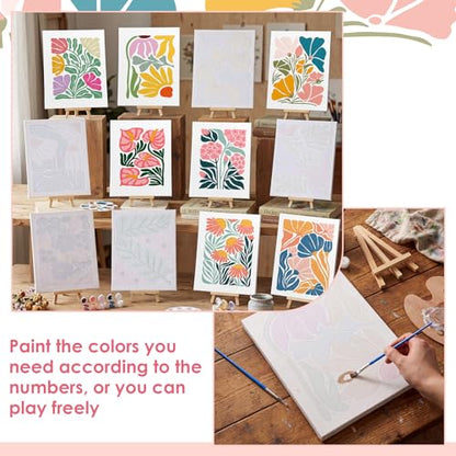 RoundFunny 12Set Paint by Numbers Kit for Adult Garden Bloom Painting 8x10 - style: Garden Bloom