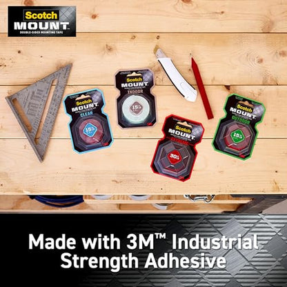 Scotch-Mount Double Sided Mounting Tape Heavy Duty, Extreme Mounting Tape, 2 Rolls, 1 in x 60 in (5ft per roll), Our Strongest Tape for Our Toughest Jobs, Uses 3M Industrial Adhesive (ET-414-2NA) - style: 2 Rolls