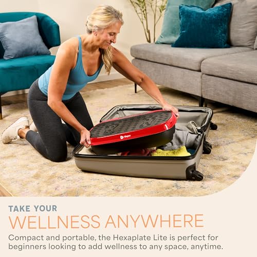 Lifepro HexaPlate Lite Compact Vibration Plate with Magnetic Acupoints - color: Red