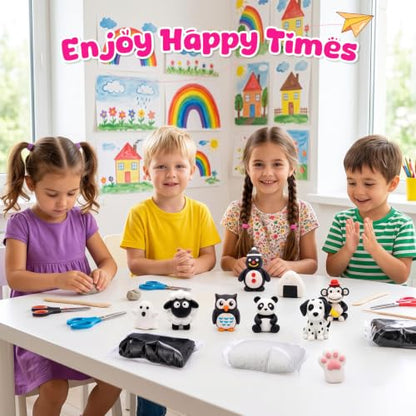 Winnerwhy 144 Pcs Total 76oz Air Dry Clay Soft Non-Toxic, White,Black - color: White,Black