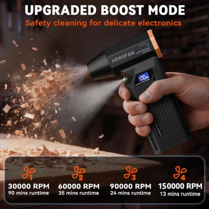 Electric Air Duster - 150000RPM Rechargeable Cordless Compressed Air Duster