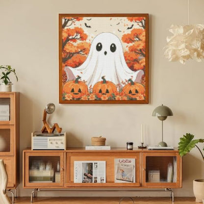 Gemozaic Halloween Ghost Diamond Art Kits for Adults, 14 x 14 in, Unframed - color: G9802