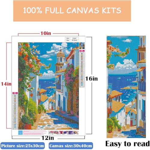 WUSARPLY Seaside Scenery Diamond Painting Kits for Beginner Adults - color: YH007
