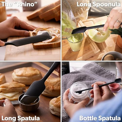 DI ORO Silicone Jar Spatula Set - 600F Heat Resistant, 5-Pc Blue - color: Blue