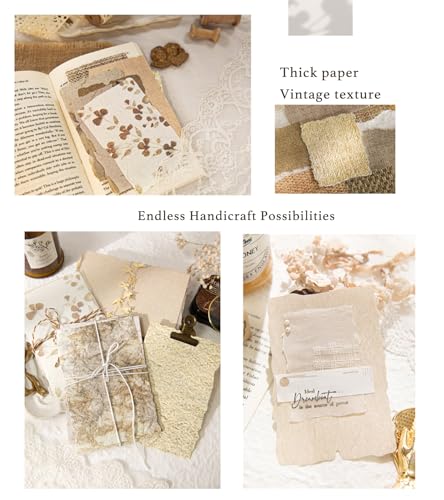 168Pcs Textured Scrapbook Paper Kit Embossed Rice Paper for Junk Journaling
