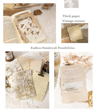 168Pcs Textured Scrapbook Paper Kit Embossed Rice Paper for Junk Journaling
